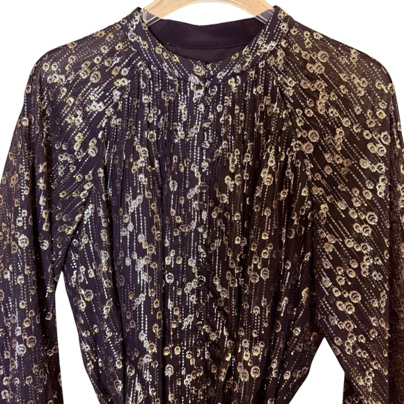 NWT Women’s ANTONIO MELANI Black/Gold Metallic Mini Dress Sz 12 - Picture 5 of 14